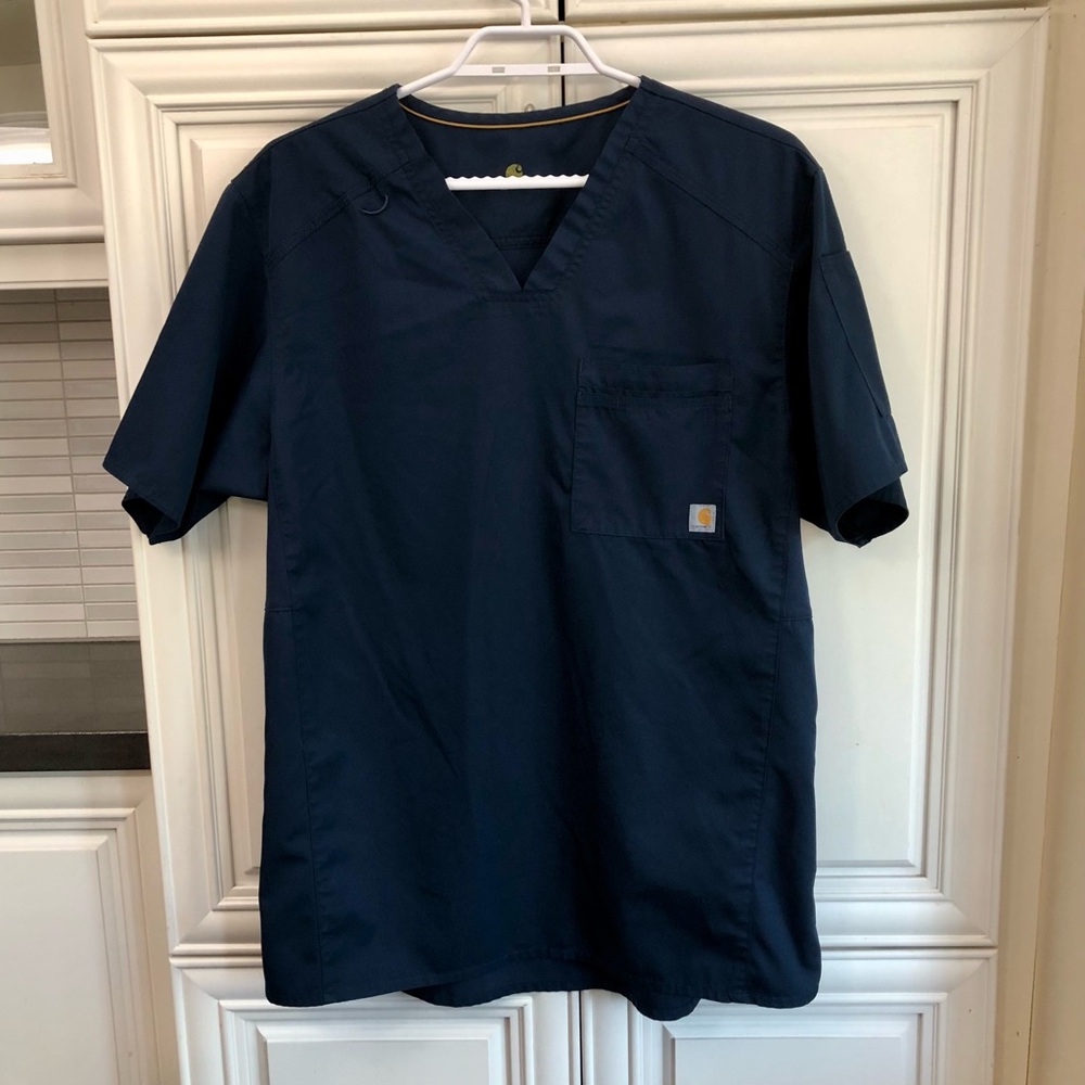 Carhartt navy men’s v-neck scrub top